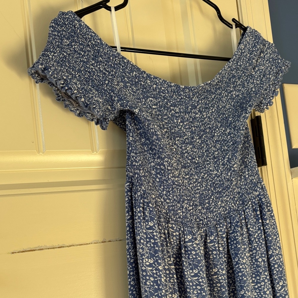 Blue Off-Shoulder Dress - Picture 4 of 6